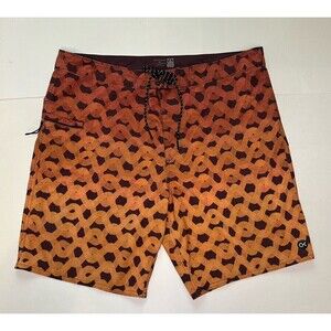 Outerknown Swim Suit Men’s Orange Brown Board Short 9” Inseam Boating Fishing 36